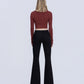 Back product images of Black - Mid Rise Full Length Seamless WB Flare Jeans