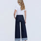 Back product images of Revenue - High Rise Cuffed Ankle Wide Leg Jeans