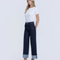 Left 45 degrees product image of Revenue - High Rise Cuffed Ankle Wide Leg Jeans