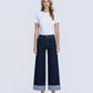 Front product images of Revenue - High Rise Cuffed Ankle Wide Leg Jeans