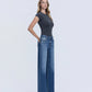 Right 45 degrees product image of Nicest - High Rise Seamless Waistband Wide Leg Jeans