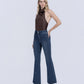 Left 45 degrees product image of Regalia - High Rise 2 Buttons Patch Pocket Tinted Flare Jeans