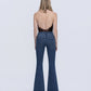 Back product images of Regalia - High Rise 2 Buttons Patch Pocket Tinted Flare Jeans