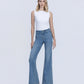 Front product images of Lustre - High Rise Slit Hem Easy Flare Jeans