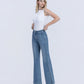 Left 45 degrees product image of Lustre - High Rise Slit Hem Easy Flare Jeans