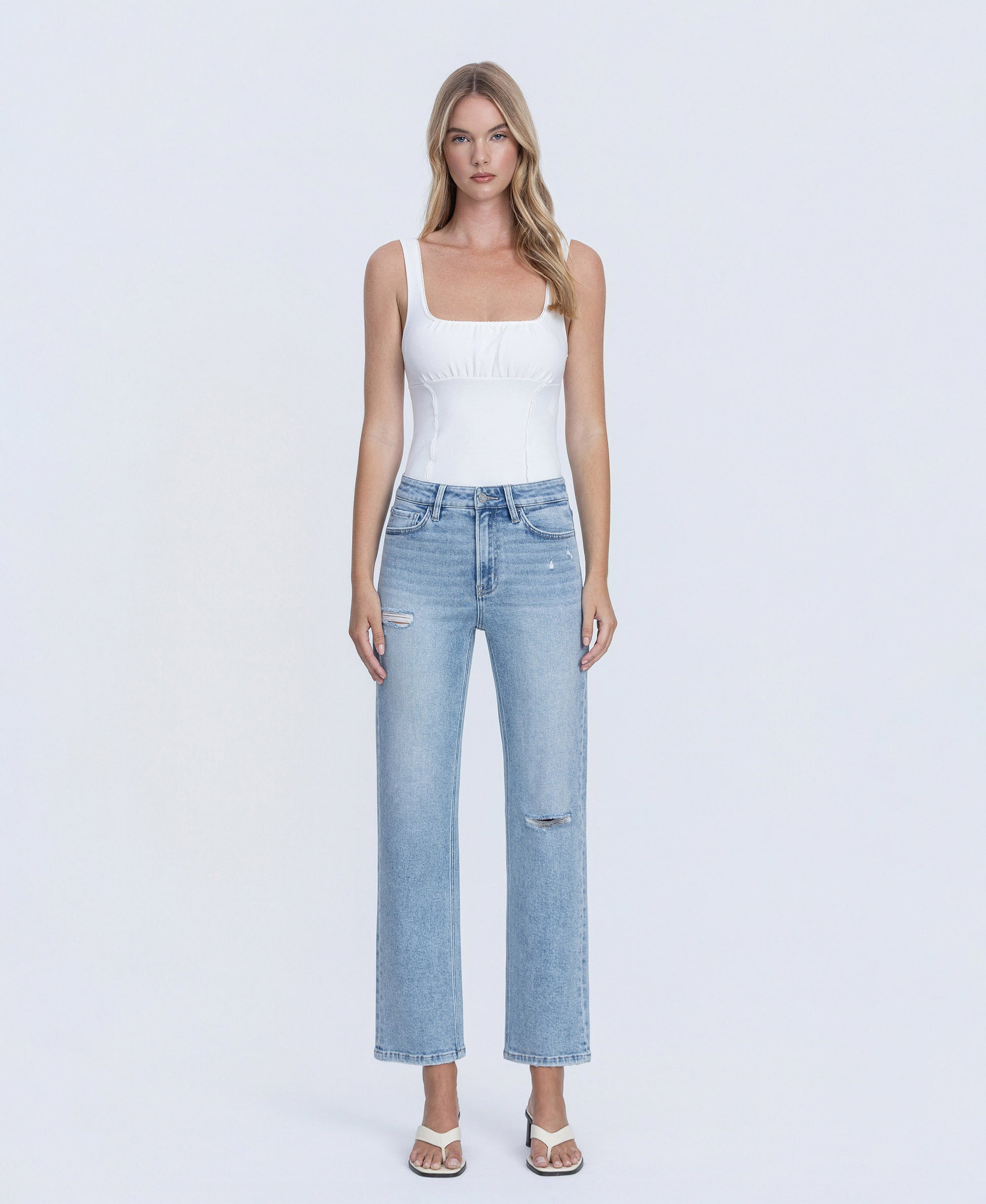 Front product images of Ethereal - High Rise Ankle Straight Jeans