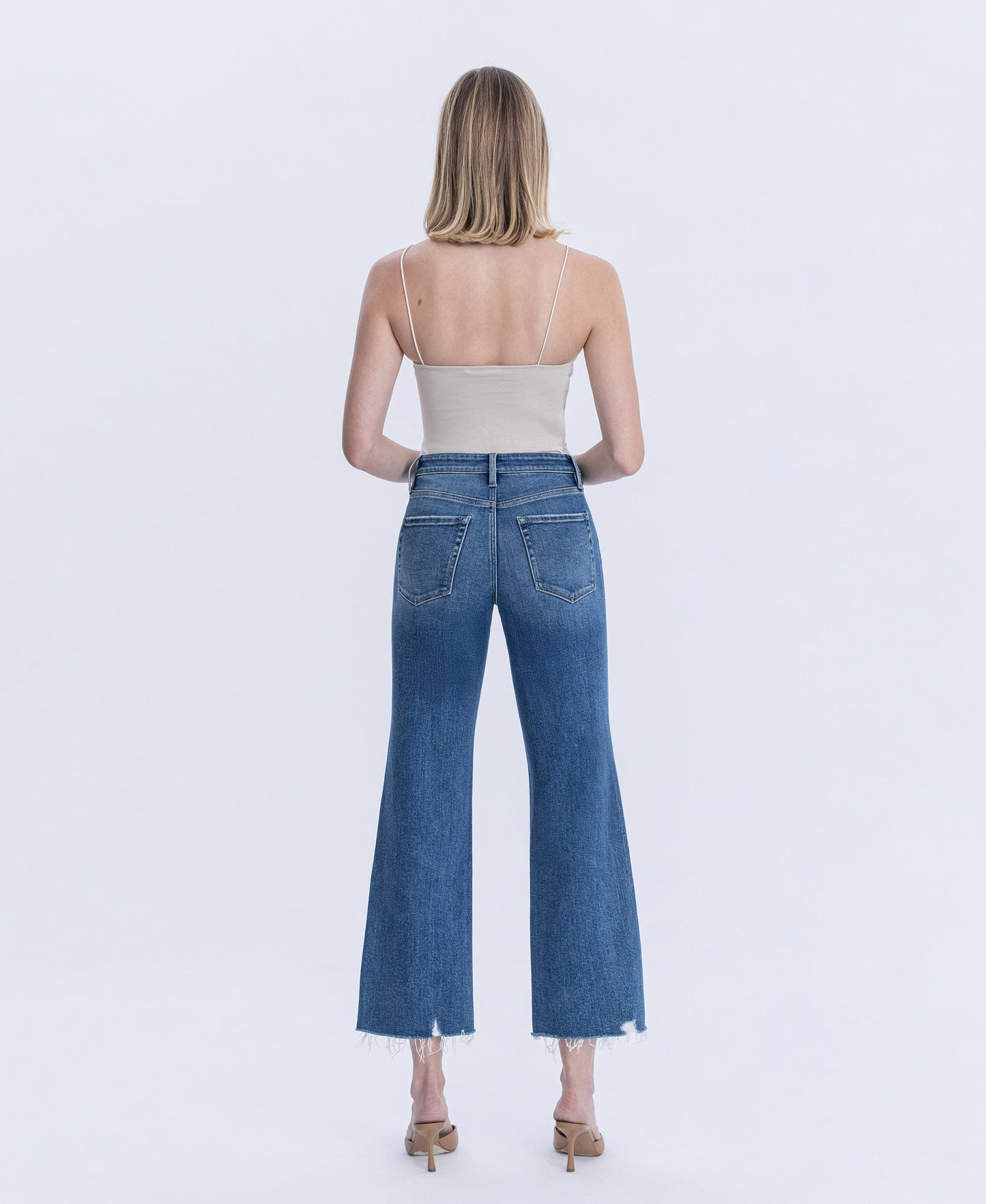 Back product images of Treasure - High Rise Raw Hem Vintage Flare Jeans