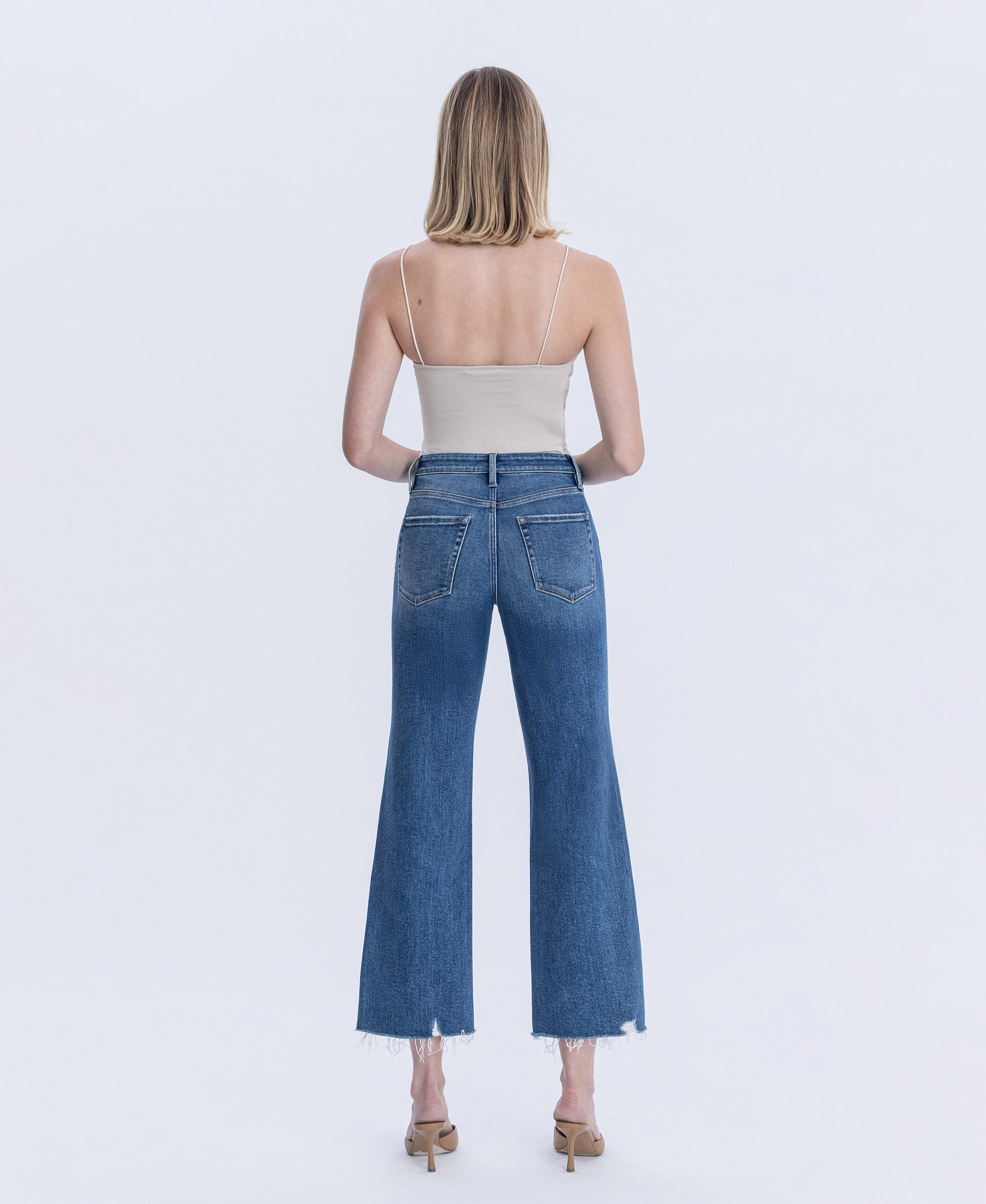 Back product images of Treasure - High Rise Raw Hem Vintage Flare Jeans