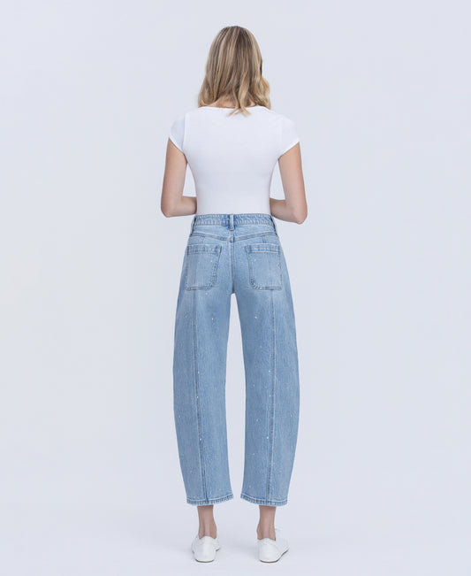 Back product images of Brilliant - High Rise Hotfix Embellished Barrel Jeans