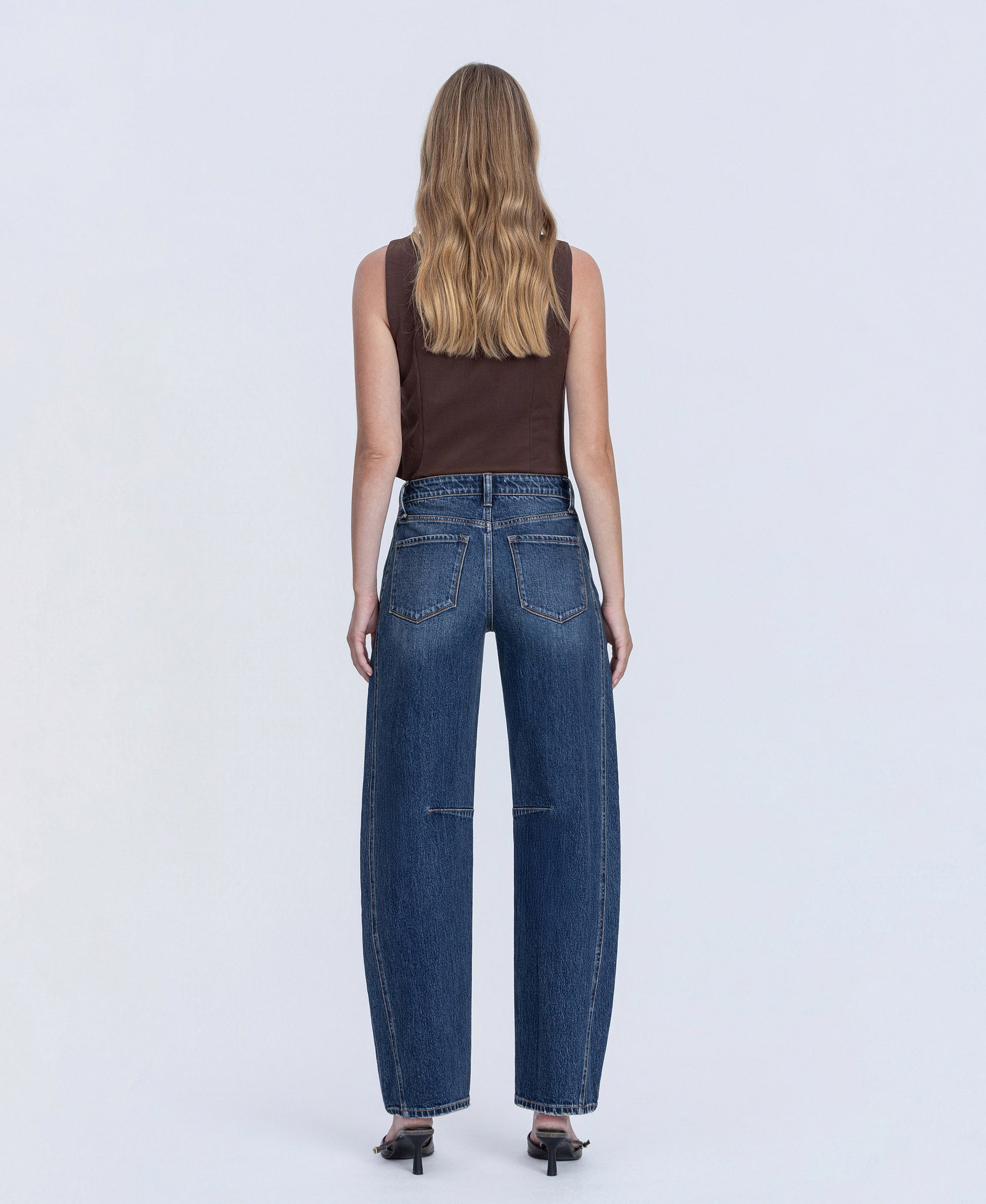 Back product images of Jadeite - High Rise Barrel Jeans