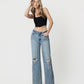 Front product images of Imaginative - High Rise Distressed Tinted Wide Leg Jeans
