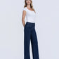 Right 45 degrees product image of Dark Wash - High Rise Front Welt Pocket Trouser Wide Leg Jeans