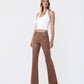 Left 45 degrees product image of Soft Silt - Mid Rise Gold Glitter Coated Flare Jeans