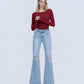 Front product images of York - High Rise Distressed Easy Flare Jeans