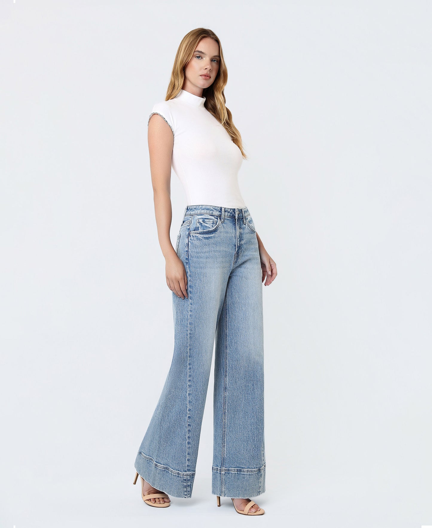 Right 45 degrees product image of Daydream - High Rise Extreme Wide Leg Jeans