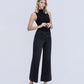 Right 45 degrees product image of Black - High Rise Patch Pocket Pin Tuck Wide Leg Jeans