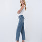 Left side product images of Fantasy - High Rise Patch Pocket Slim Wide Leg Jeans