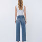 Back product images of Fantasy - High Rise Patch Pocket Slim Wide Leg Jeans