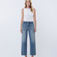 Front product images of Fantasy - High Rise Patch Pocket Slim Wide Leg Jeans
