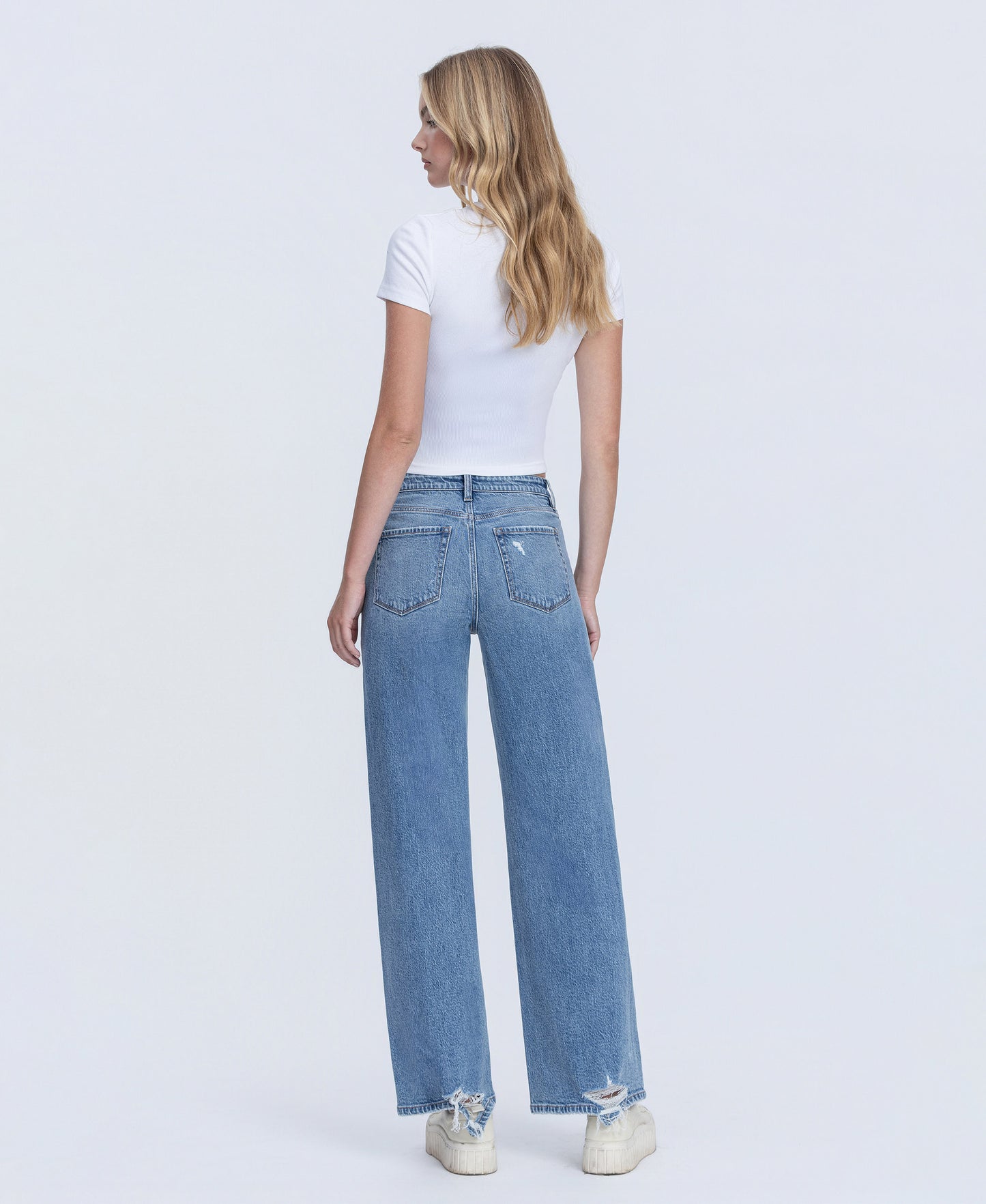 Back product images of Enchanting - High Rise Distressed Wide Leg Jeans