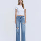 Front product images of Enchanting - High Rise Distressed Wide Leg Jeans