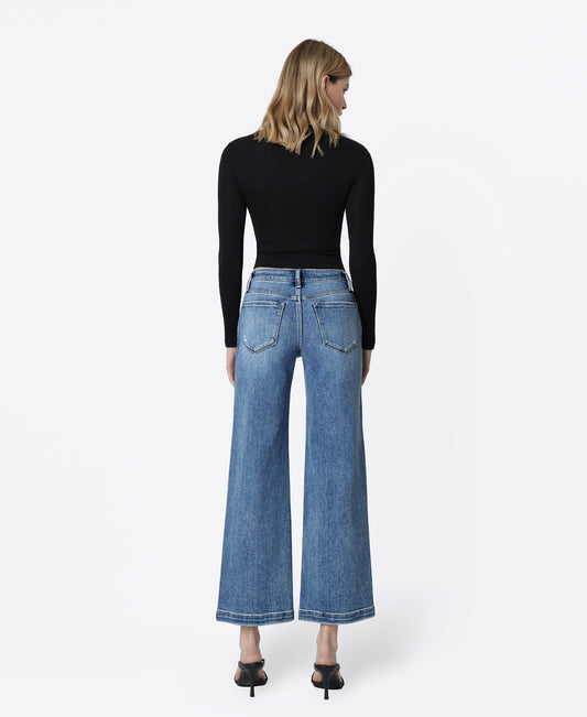Back product images of Cherish - Mid Rise Ankle Wide Leg Jeans