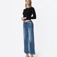 Left 45 degrees product image of Cherish - Mid Rise Ankle Wide Leg Jeans