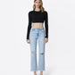 Front product images of Electrostatic - High Rise Distressed Ankle Straight Jeans