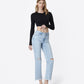 Right 45 degrees product image of Electrostatic - High Rise Distressed Ankle Straight Jeans
