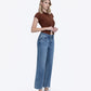 Right 45 degrees product image of Emphasized - High Rise Distressed Hem Ankle Slim Wide Leg Jeans