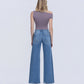 Back product images of Glow - Mid Rise Stone Embellished Wide Leg Jeans