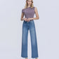 Front product images of Glow - Mid Rise Stone Embellished Wide Leg Jeans