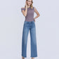 Right 45 degrees product image of Glow - Mid Rise Stone Embellished Wide Leg Jeans