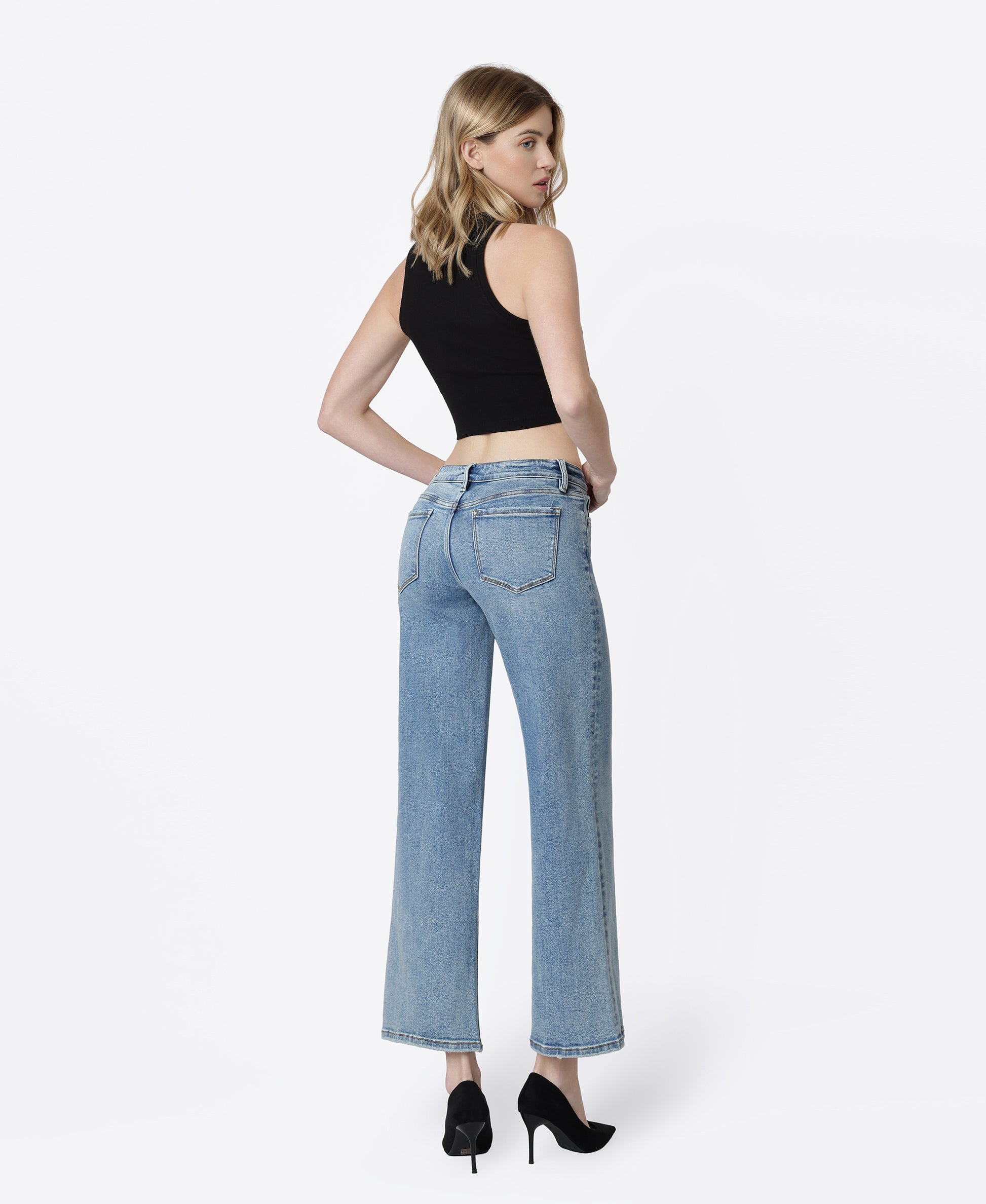 Back product images of Gem - Low Rise Wide Leg Jeans