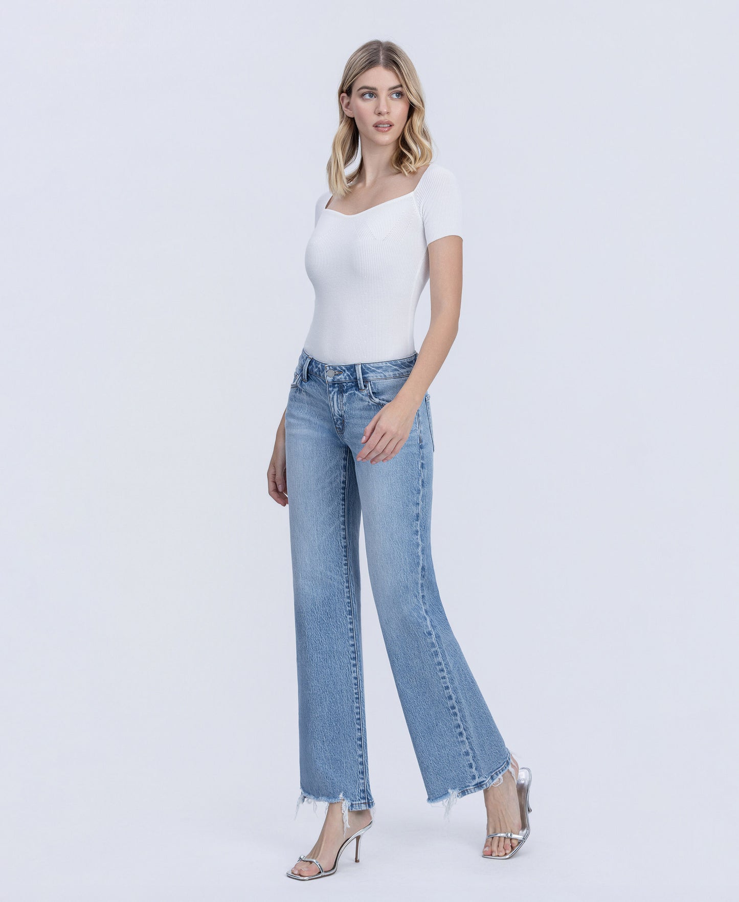Left 45 degrees product image of Charmed - Low Rise Vintage Flare Jeans