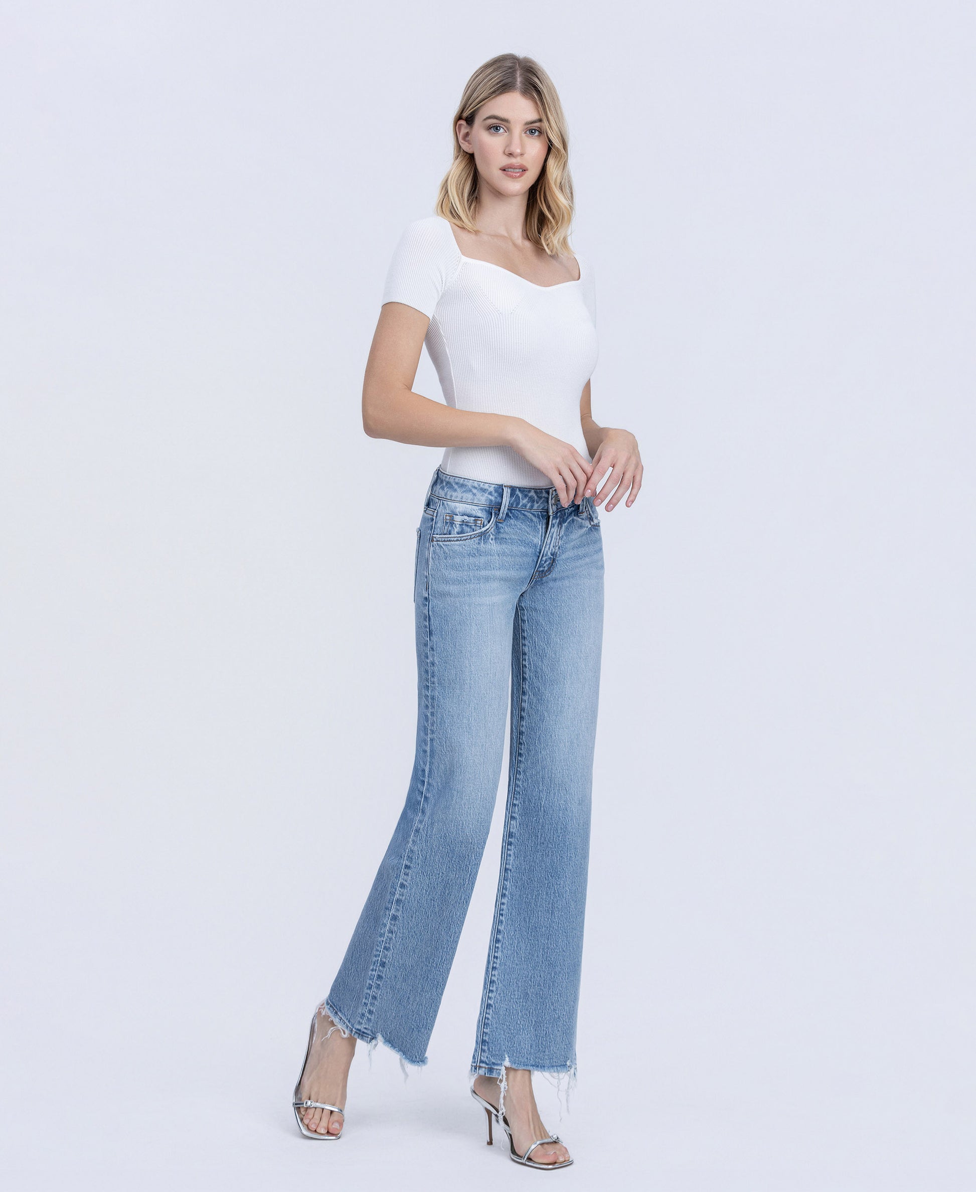 Right 45 degrees product image of Charmed - Low Rise Vintage Flare Jeans