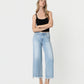 Front product images of Charming - Mid Rise Raw Distressed Hem Wide Leg Jeans