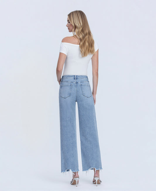Back product images of God Given - Mid Rise Frayed Ankle Wide Leg Jeans