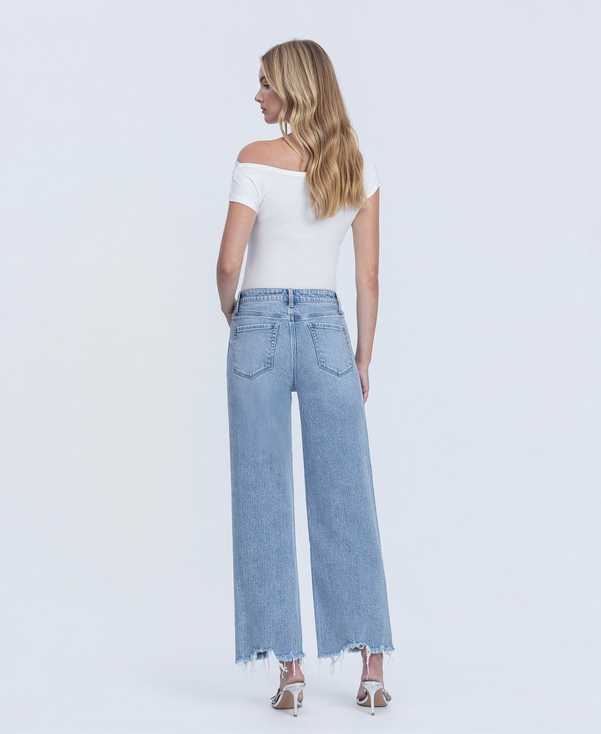 Back product images of God Given - Mid Rise Frayed Ankle Wide Leg Jeans