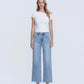 Front product images of God Given - Mid Rise Frayed Ankle Wide Leg Jeans