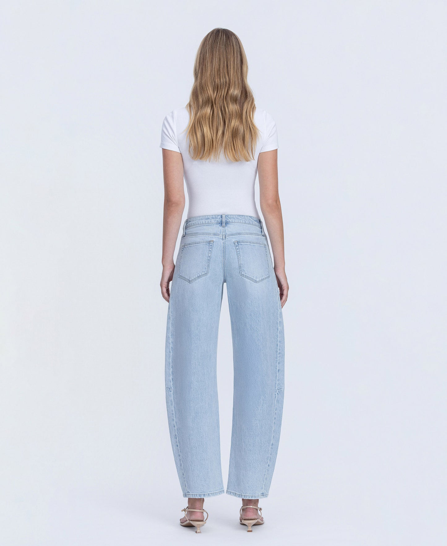 Back product images of Godlike - High Rise Seam Detail Crop Barrel Jeans