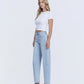 Left 45 degrees product image of Godlike - High Rise Seam Detail Crop Barrel Jeans