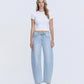 Front product images of Godlike - High Rise Seam Detail Crop Barrel Jeans