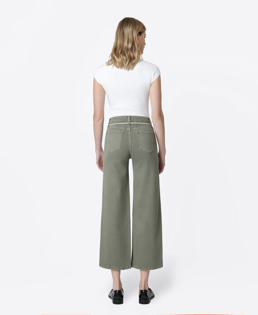 Back product images of Sea Spray - High Rise Drawstring Crop Wide Leg Jeans