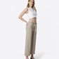 Right 45 degrees product image of Taupe - High Rise Drawstring Crop Wide Leg Jeans