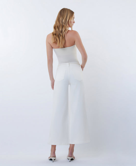 Back product images of Optic White - High Rise Drawstring WB Crop Wide Leg Jeans
