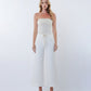 Front product images of Optic White - High Rise Drawstring WB Crop Wide Leg Jeans
