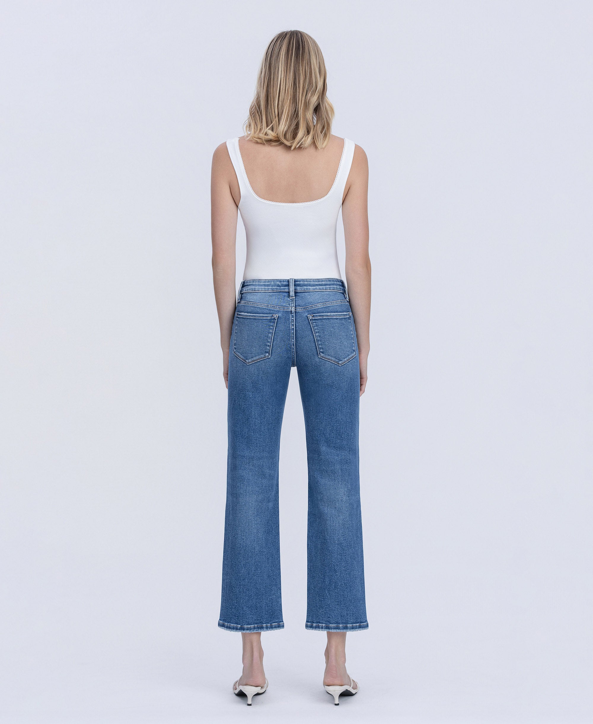 VERVET Aventurine Mid Rise Ankle Straight Jeans
