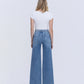 Back product images of Humility - High Rise Double Buttons Drawstring Wide Leg Jeans