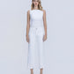 Front product images of Optic White - Mid Rise Uneven Frayed Hem Crop Straight Jeans